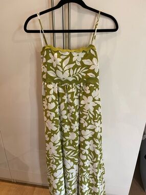 Green and White Floral Maxi Dress